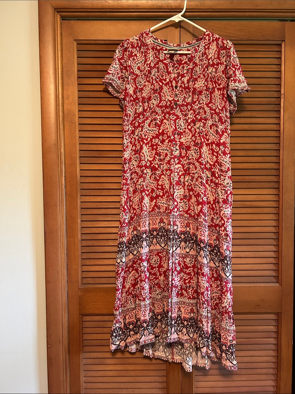 Knox Rose Red Floral Maxi Dress with Ivory Accents